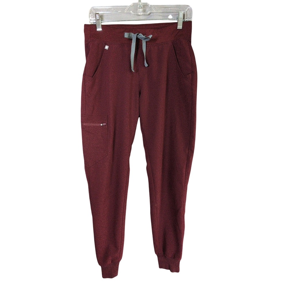 FIGS Zamora Jogger Scrub Pants Women S Burgundy Maroon W18SW2005